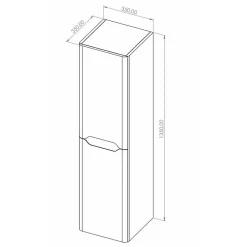 Sanitaire Colonne de salle de bain LUNA 135cm Tissé Lin