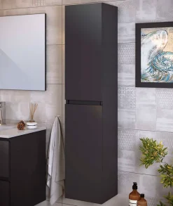 T-Bath Colonne de salle de bain NELI 2 portes 140x30x27 cm gris anthracite* Colonne De Salle De Bains|Meuble De Salle De Bains Faible Profondeur
