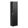 Vente-unique Colonne de salle de bain suspendue striée - Noir - H140 cm - ZEVARA