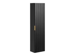 Vente-unique Colonne de salle de bain suspendue striée - Noir - H140 cm - ZEVARA