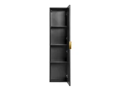 Vente-unique Colonne de salle de bain suspendue striée - Noir - H140 cm - ZEVARA