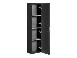 Vente-unique Colonne de salle de bain suspendue striée - Noir - H140 cm - ZEVARA