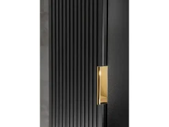 Vente-unique Colonne de salle de bain suspendue striée - Noir - H140 cm - ZEVARA