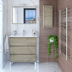 Vs Venta-Stock Colonne de salle de bain Devin 1 porte, couleur ciel d'Alaska