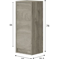 Vs Venta-Stock Colonne de salle de bain Devin 1 porte, couleur ciel d'Alaska