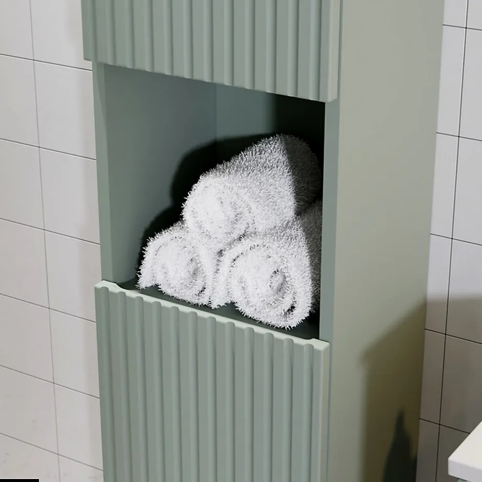 Otitec Colonne de salle de bain - 30 x 140 cm - 2 portes - ROSEAU