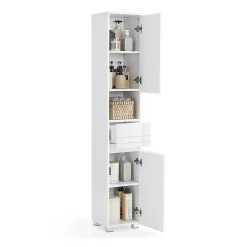 Calicosy Colonne de salle de bain 2 portes, 1 tiroir et 1 niche - H170 cm* Colonne De Salle De Bains