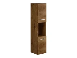 Vente-unique Colonne de salle de bain suspendue effet bois avec niche de rangement - L30 x P30 x H133 cm - MIELA II