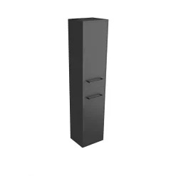 Aurlane Colonne de salle de bain noir 30x35x150 cm avec 2 portes et poignées noir mat - STRUCTURA F050* Colonne De Salle De Bains