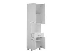 Vente-unique Colonne de salle de bain sur pied - 180 cm - Blanc - MINELA* Colonne De Salle De Bains