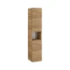 Meublorama Colonne de salle de bain suspendue ERBANO 2 portes H170 cm Coloris chene clair