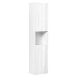 Meublorama Colonne de salle de bain VANO 2 portes et 1 niche Blanc alpin L30 x H140 x P25 cm Meuble suspendu* Colonne De Salle De Bains