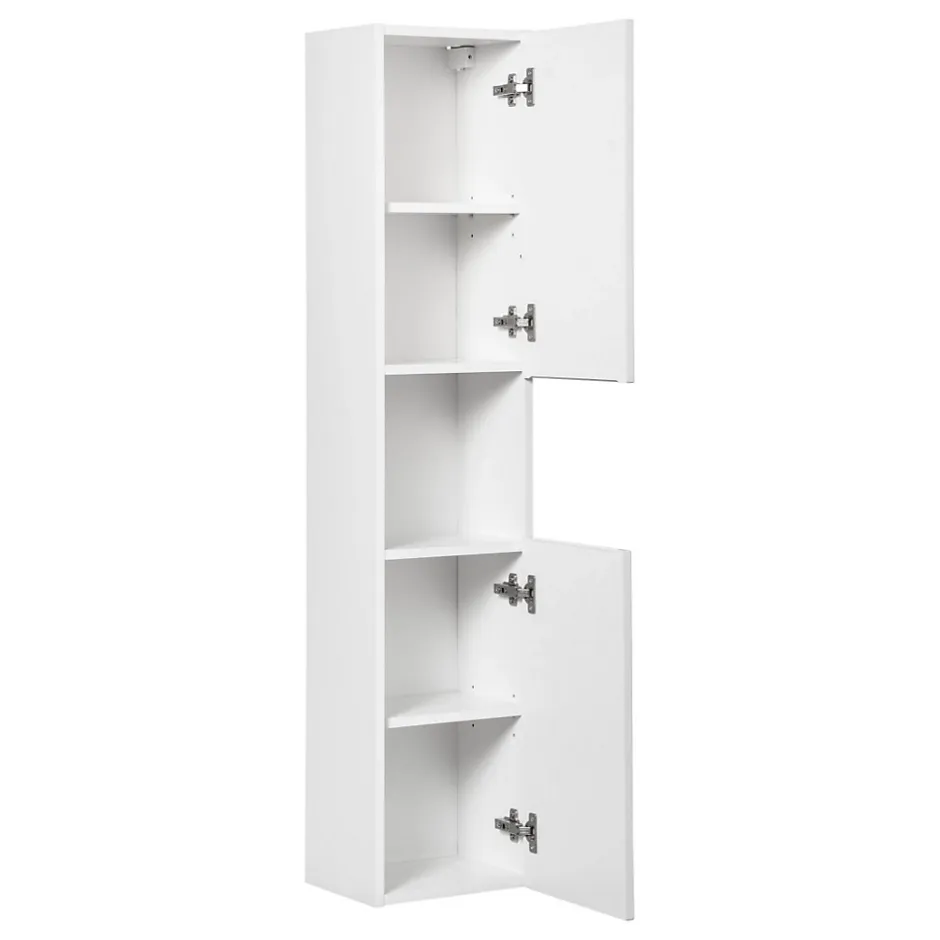 Meublorama Colonne de salle de bain VANO 2 portes et 1 niche Blanc alpin L30 x H140 x P25 cm Meuble suspendu* Colonne De Salle De Bains