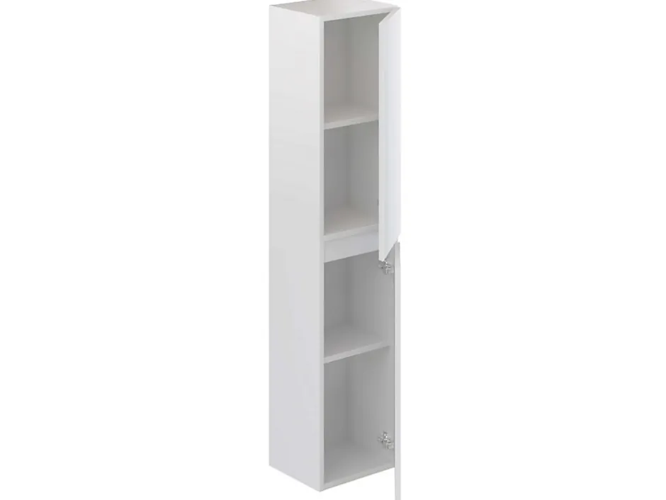 T-Bath Colonne de salle de bain NELI 2 portes 140x30x27 cm blanc* Meuble De Salle De Bains Faible Profondeur