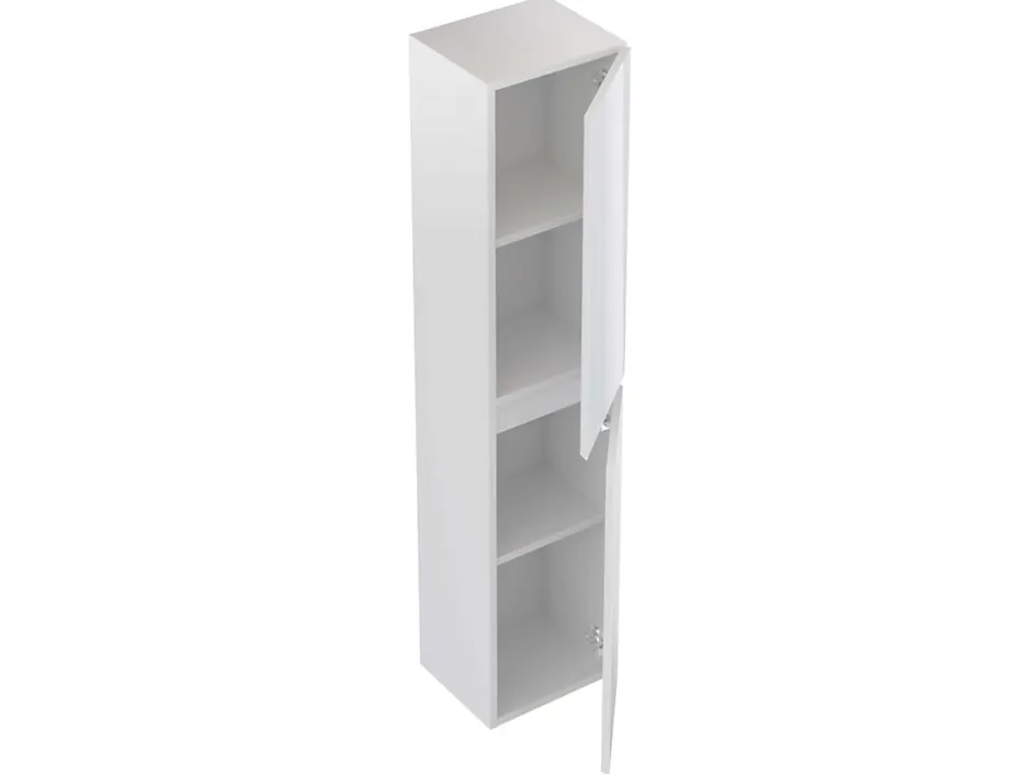 T-Bath Colonne de salle de bain NELI 2 portes 140x30x27 cm blanc* Meuble De Salle De Bains Faible Profondeur