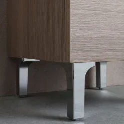 Kiamami Valentina Colonne De Salle De Bain 150Cm 2 Portes Et 1 Tiroir Chêne Naturel Avec Pieds Rimini