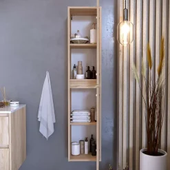 T-Bath Colonne de salle de bain DINEY 2 portes 140x30x25 cm orme* Colonne De Salle De Bains