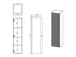 Vente-unique Colonne de salle de bain suspendue striée - Vert mat - H140 cm - ZEVINI