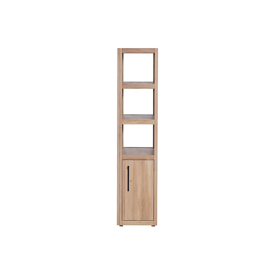 Hellin Colonne de salle de bain en chêne avec miroir 3 niche 1 porte - BOSTON