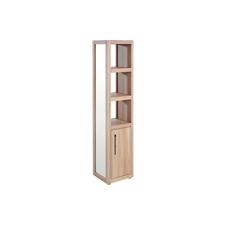 Hellin Colonne de salle de bain en chêne avec miroir 3 niche 1 porte - BOSTON