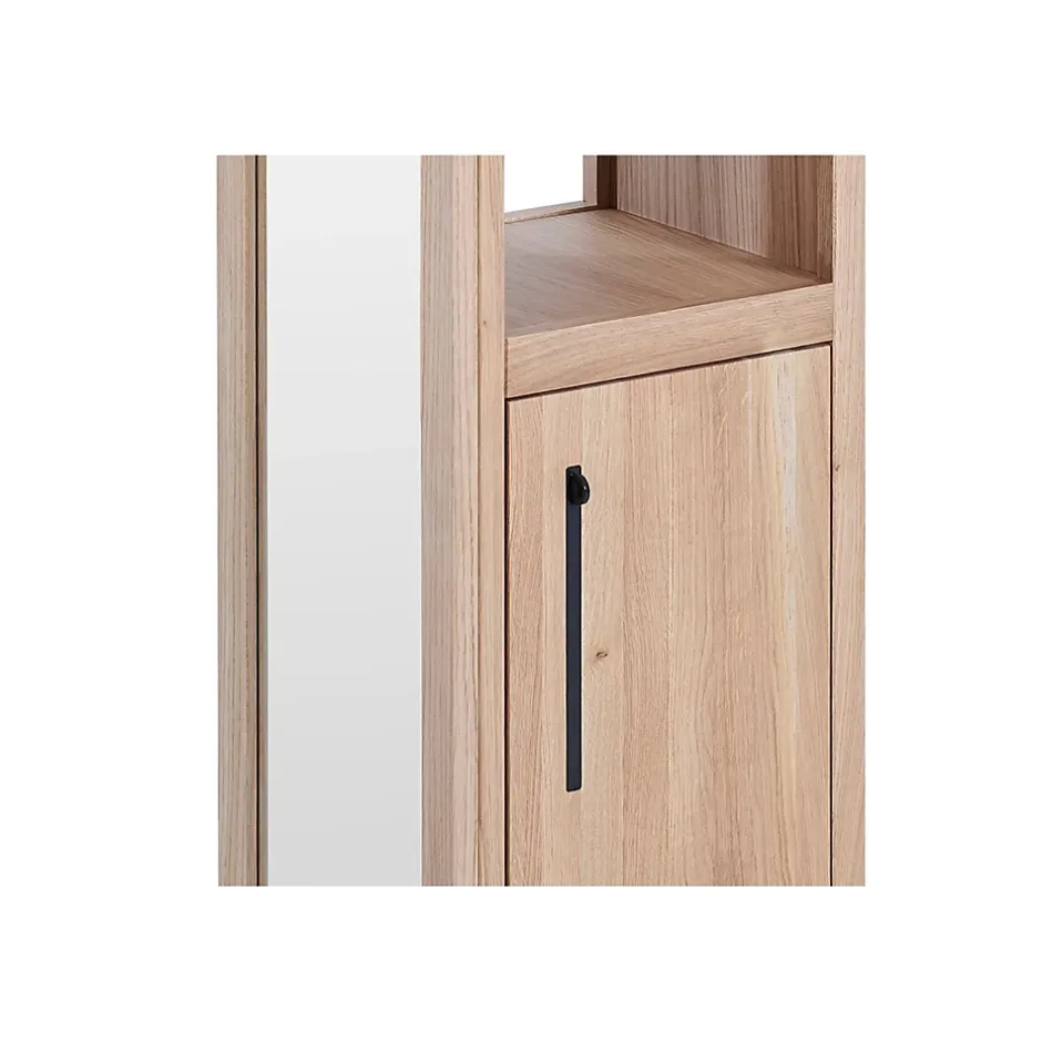 Hellin Colonne de salle de bain en chêne avec miroir 3 niche 1 porte - BOSTON