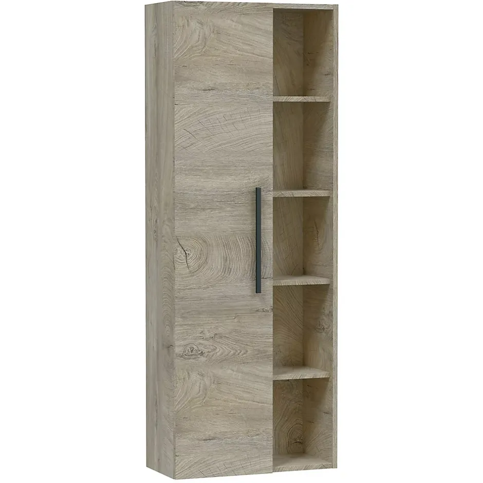 Vs Venta-Stock Colonne de salle de bain Alise 1 porte et 5 trous, couleur ciel d'Alaska* Meuble De Salle De Bains Faible Profondeur