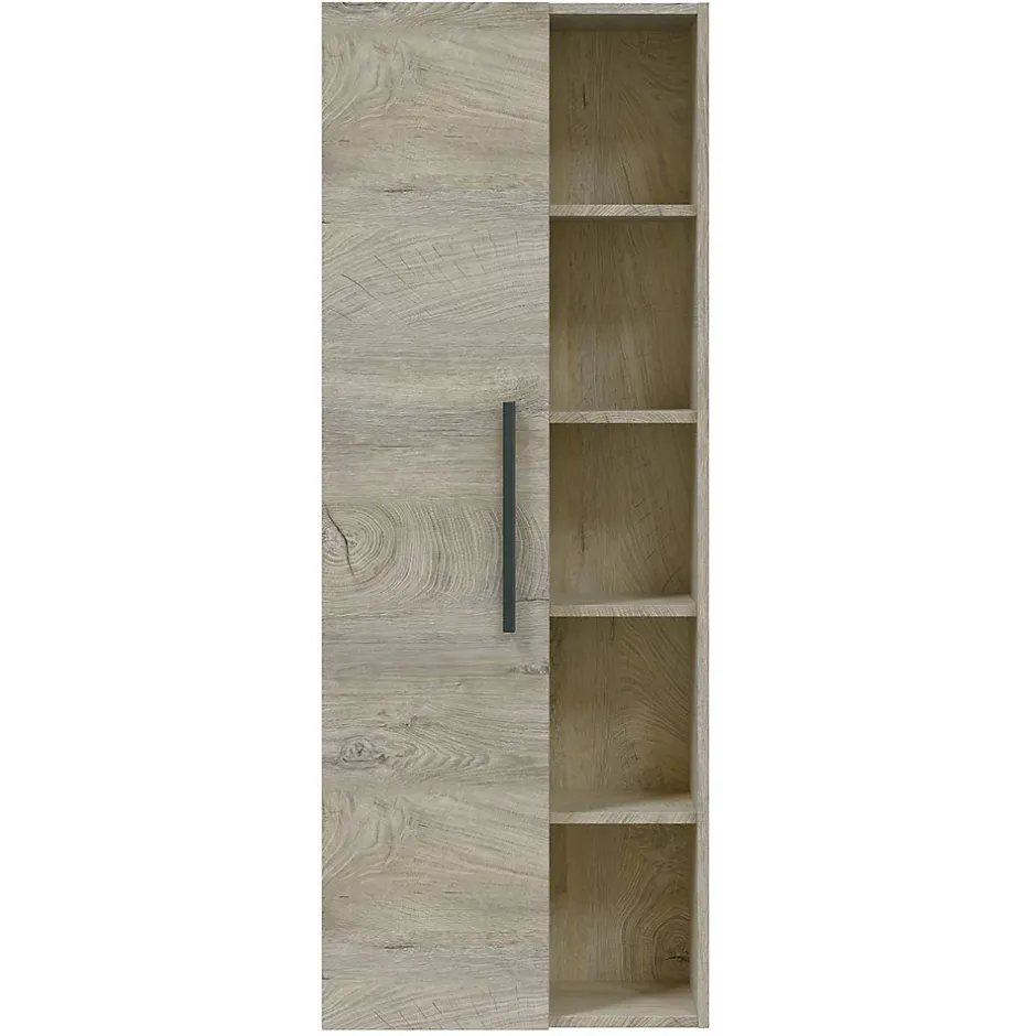 Vs Venta-Stock Colonne de salle de bain Alise 1 porte et 5 trous, couleur ciel d'Alaska* Meuble De Salle De Bains Faible Profondeur
