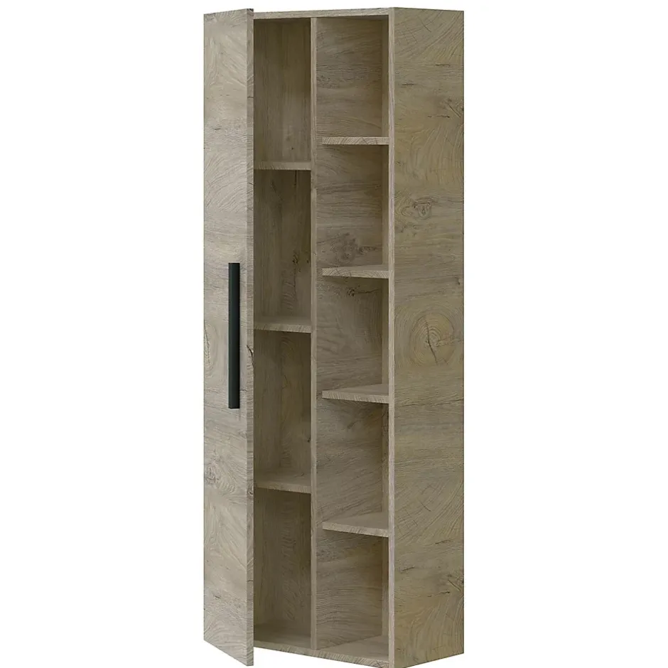 Vs Venta-Stock Colonne de salle de bain Alise 1 porte et 5 trous, couleur ciel d'Alaska* Meuble De Salle De Bains Faible Profondeur
