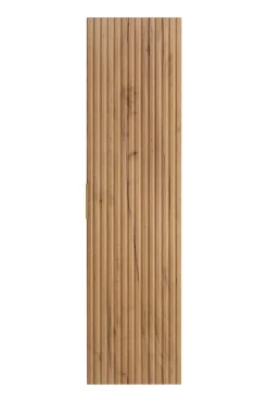 3xE Living Colonne de salle de bain, Chêne Craft, 35 x 136 x 27 cm, poignée dorée