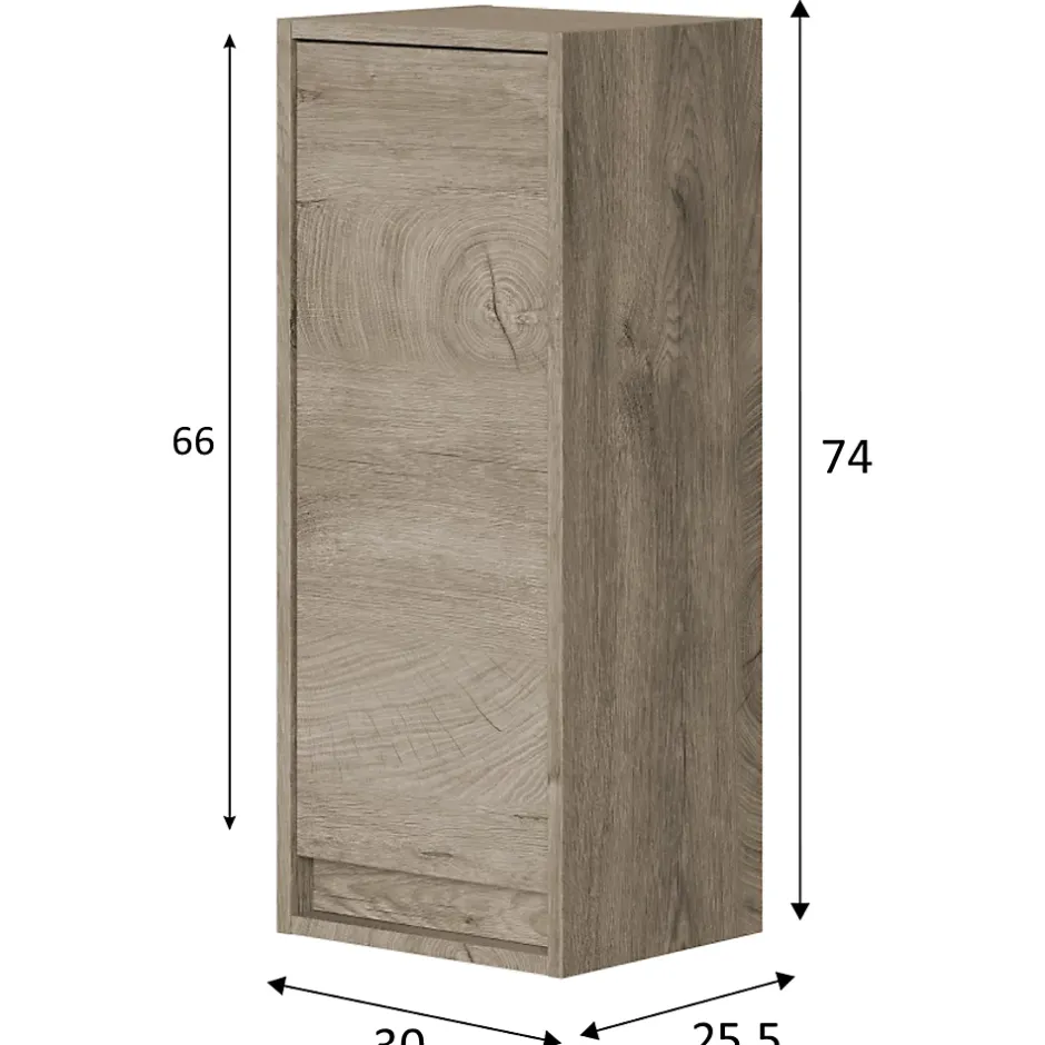 Vs Venta-Stock Colonne de salle de bain Devin 1 porte, couleur Nordik