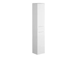 Vente-unique Colonne de salle de bain suspendue - 6 étagères - Coloris blanc - L30 x P25 x H160 cm - KAYLA