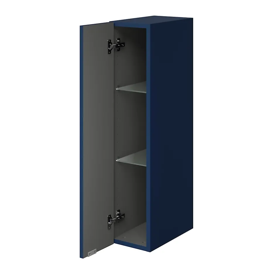 GoodHome Colonne de salle de bains suspendue faible largeur bleu nuit mat l.20 x H.90 x P.36 cm, Imandra* Colonne De Salle De Bains