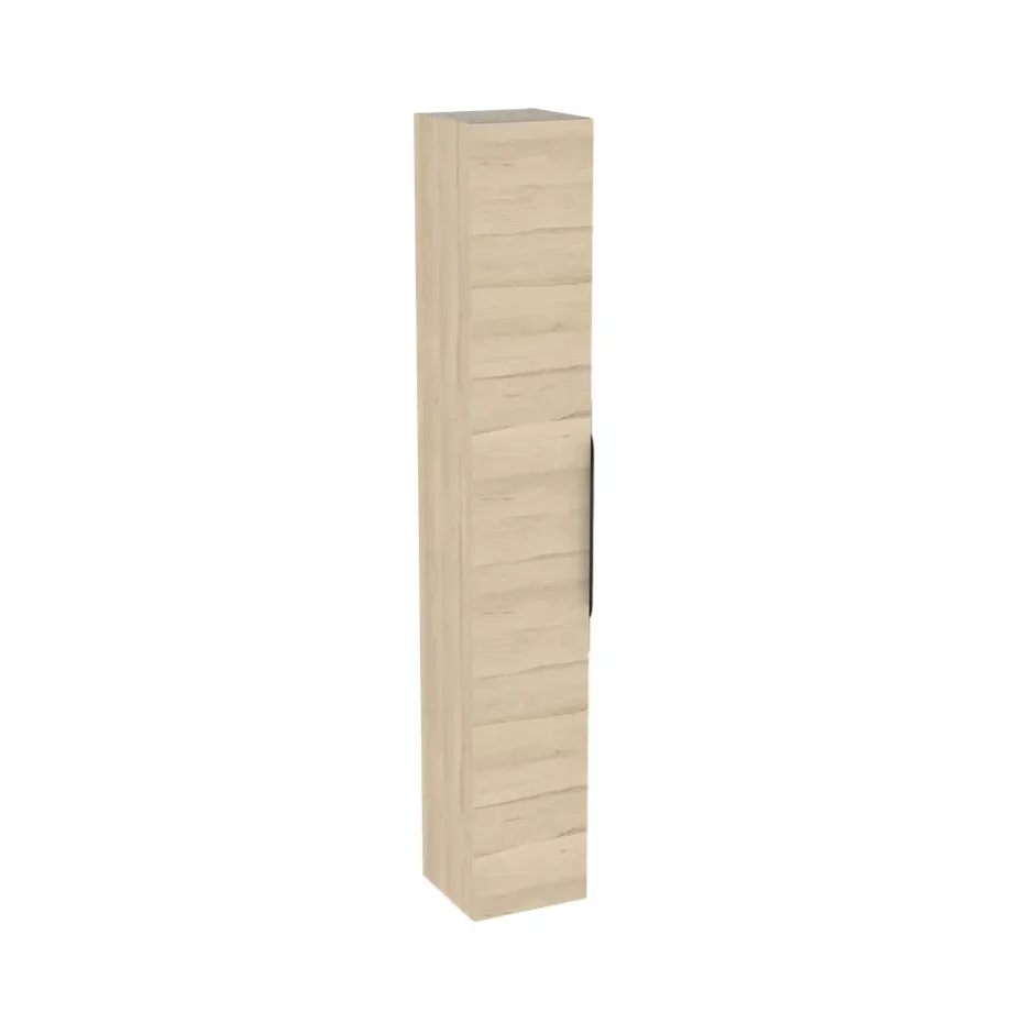 Colonne de salle de bains suspendue 1 porte effet bois l.30 cm x H.183 x P.30 cm, Pamili* Colonne De Salle De Bains