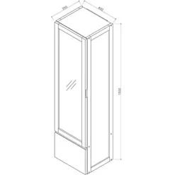 Cooke & Lewis Colonne de salle de bains suspendue l.40 x H.150 x P.35 cm chêne massif et plaqué chêne, Harmon
