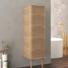 Baden Colonne de salle de bains avec pieds 1 porte H.123 cm, effet chêne tabac, IDRA* Colonne De Salle De Bains