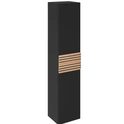 Decotec Colonne de salle de bains à suspendre ouverture droite Archi noir mat H. 160 x L. 35 cm