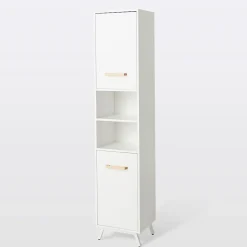 GoodHome Colonne de salle de bains Ladoga blanc L. 40 x H. 190 x P. 36 cm* Colonne De Salle De Bains|Meuble De Salle De Bains Faible Profondeur