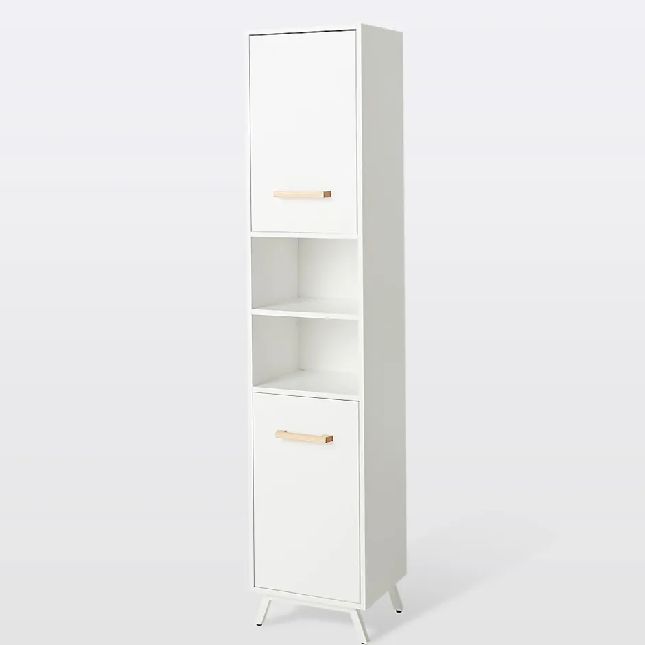 GoodHome Colonne de salle de bains Ladoga blanc L. 40 x H. 190 x P. 36 cm* Colonne De Salle De Bains|Meuble De Salle De Bains Faible Profondeur