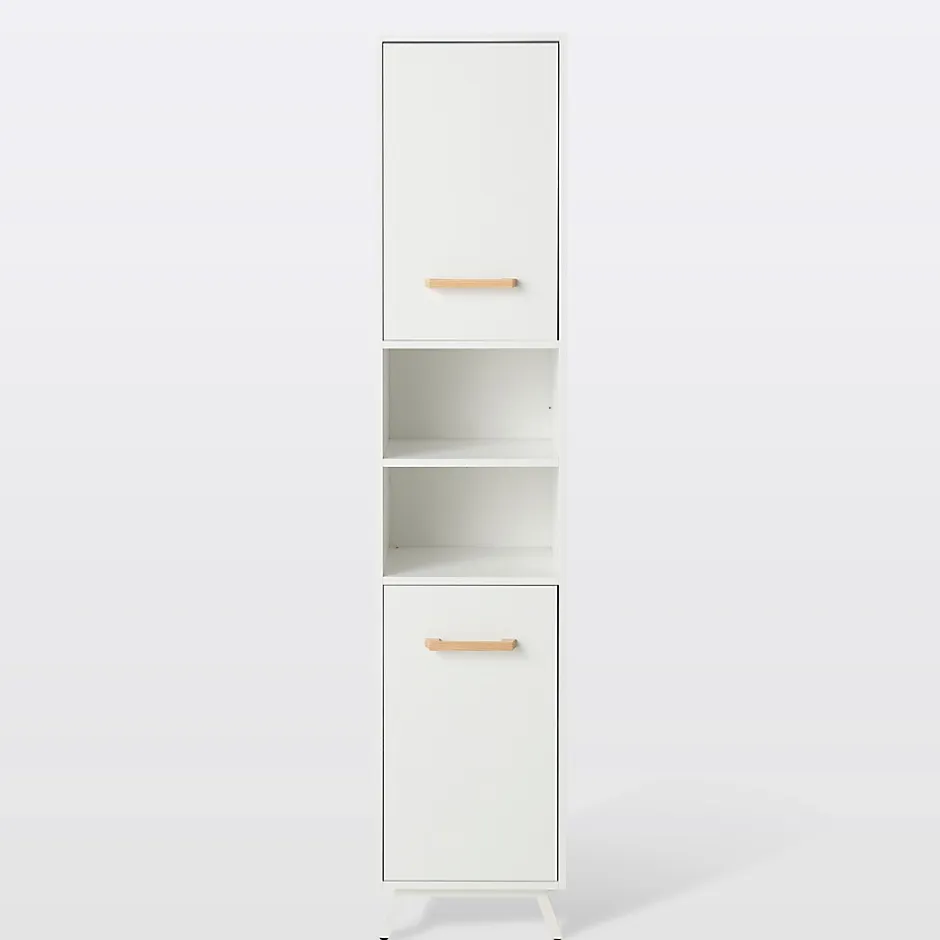 GoodHome Colonne de salle de bains Ladoga blanc L. 40 x H. 190 x P. 36 cm* Colonne De Salle De Bains|Meuble De Salle De Bains Faible Profondeur