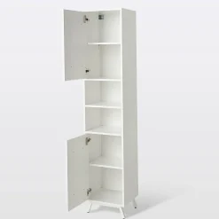 GoodHome Colonne de salle de bains Ladoga blanc L. 40 x H. 190 x P. 36 cm* Colonne De Salle De Bains|Meuble De Salle De Bains Faible Profondeur