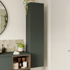 GoodHome Colonne de salle de bains l.35 x H.150 x P.30 cm vert forêt Kentia