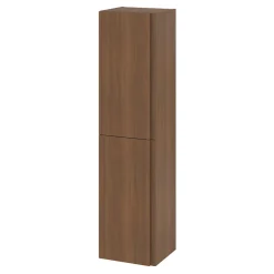 GoodHome Colonne de salle de bains effet noyer 2 portes l.40 x H.160 x P.36 cm Levanna