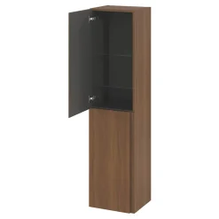 GoodHome Colonne de salle de bains effet noyer 2 portes l.40 x H.160 x P.36 cm Levanna