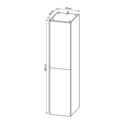 GoodHome Colonne de salle de bains effet noyer 2 portes l.40 x H.160 x P.36 cm Levanna