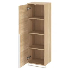 GoodHome Colonne de salle de bains suspendue avec porte-serviettes effet bois l.36 x H.115 x P.30 cm, Maza