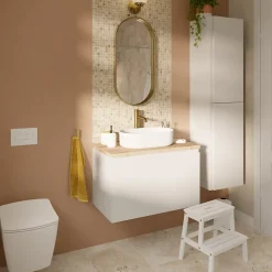 GoodHome Colonne de salle de bains blanc mat 2 portes l.40 x H.160 x P.36 cm Levanna