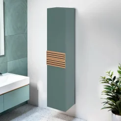Decotec Colonne de salle de bains à suspendre 2 portes ouverture gauche l.35 x H.160 x P.31,2 cm vert toundra, Archi* Colonne De Salle De Bains