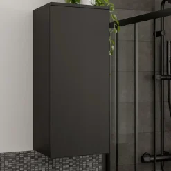 GoodHome Colonne de salle de bains l.35 x H.80 x P.30 cm noir mat Kentia
