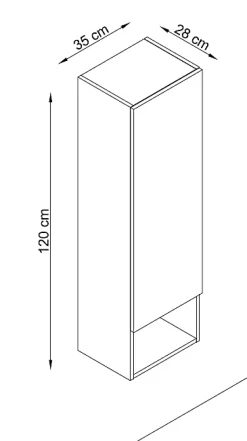 Talesa Colonne de salle de bains suspendue effet chêne l.35 x H.120 x P.28 cm, Cremona* Colonne De Salle De Bains