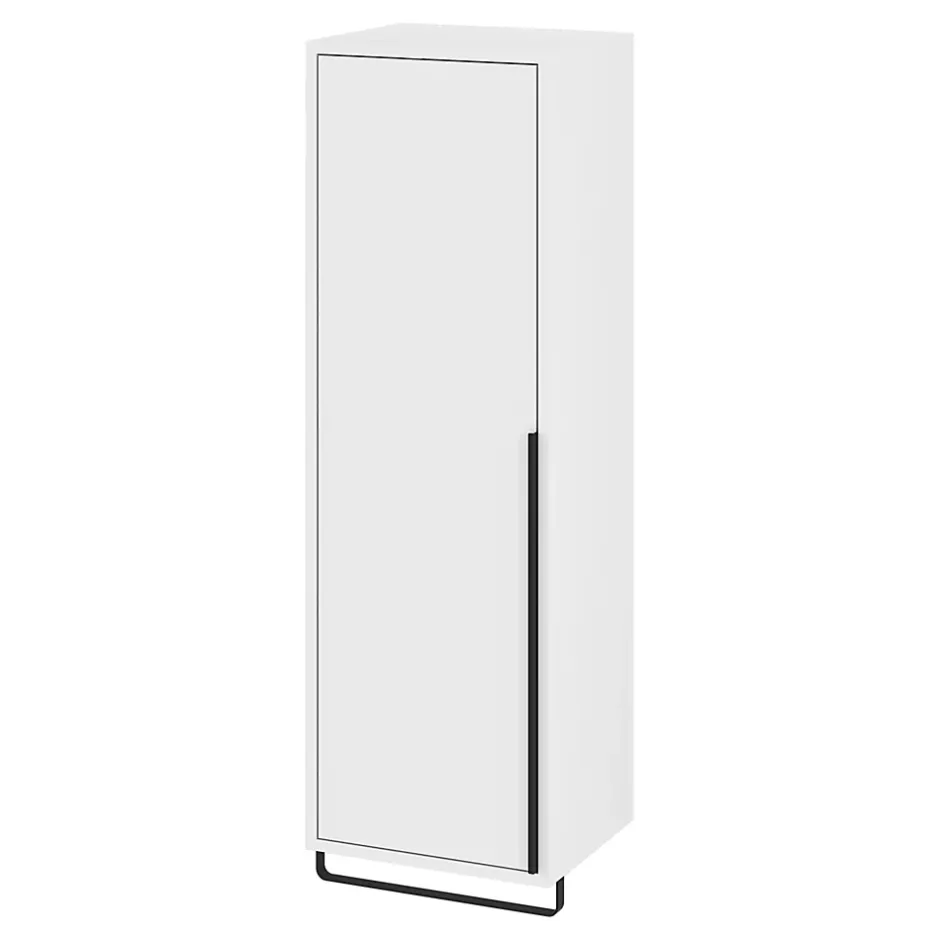 GoodHome Colonne de salle de bains suspendue avec porte-serviettes blanc mat l.36 x H.115 x P.30 cm, Maza